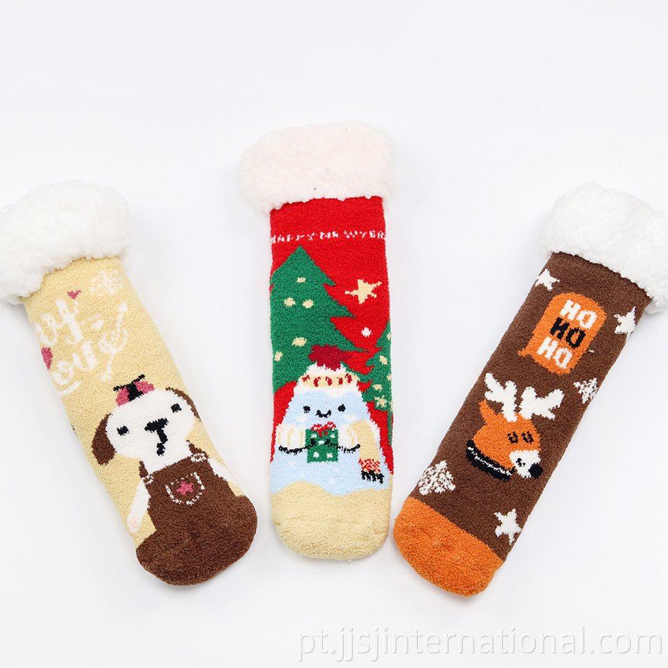 cartoon lambskin christmas socks